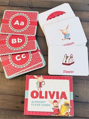 Olivia Alphabet Flash Cards - Sturdy Board Cards - Kids Learning Toy